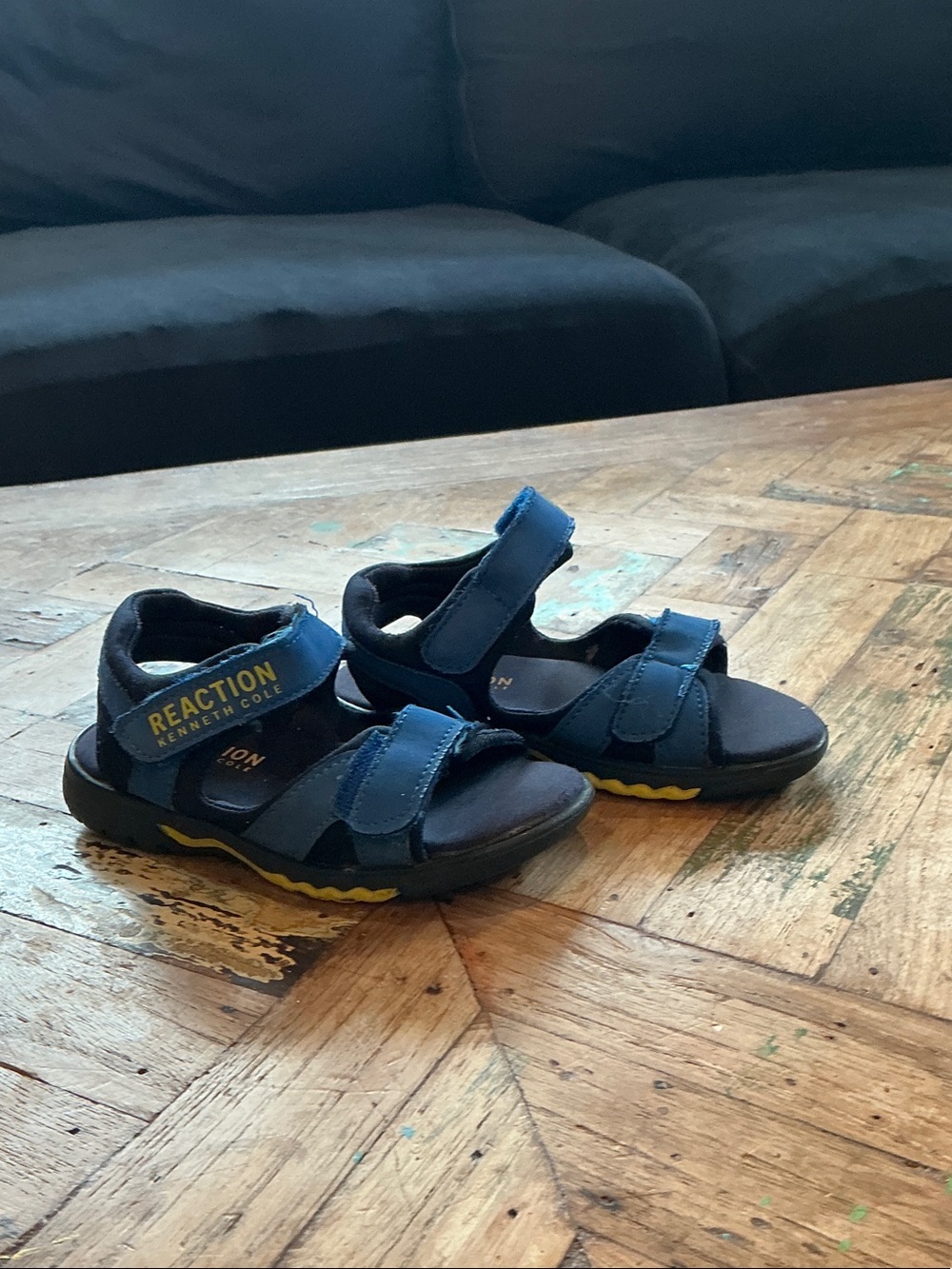 Kenneth Cole Reaction Kids Navy and Yellow Sport Sandals
